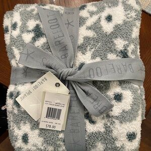 Barefoot Dreams Soft Gray and Cream Blanket